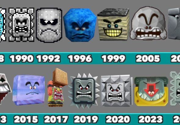 Evolution of Thwomps in Nintendo Games (1988-2025)