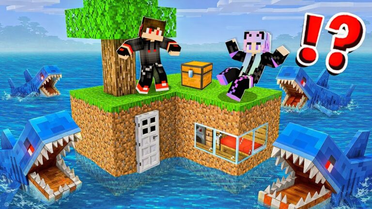 Kartik and Gauri Survive on a Sea Island in Minecraft