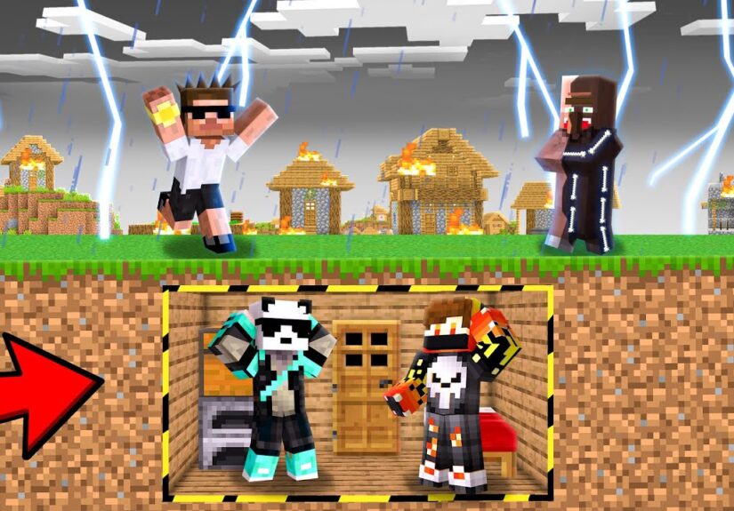 We Created a Bunker to Survive Thunder Disaster in Minecraft!