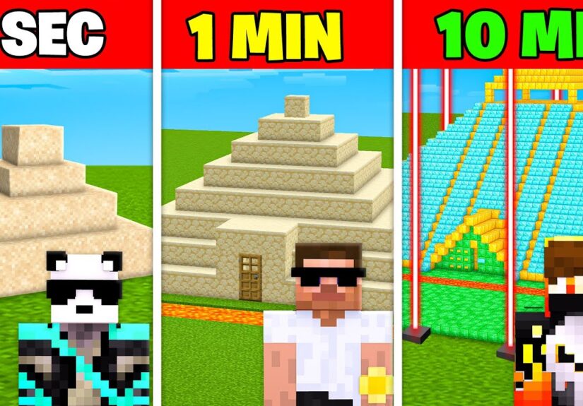 1 SEC VS 1 MIN SECURITY PYRAMID BUILD BATTLE
