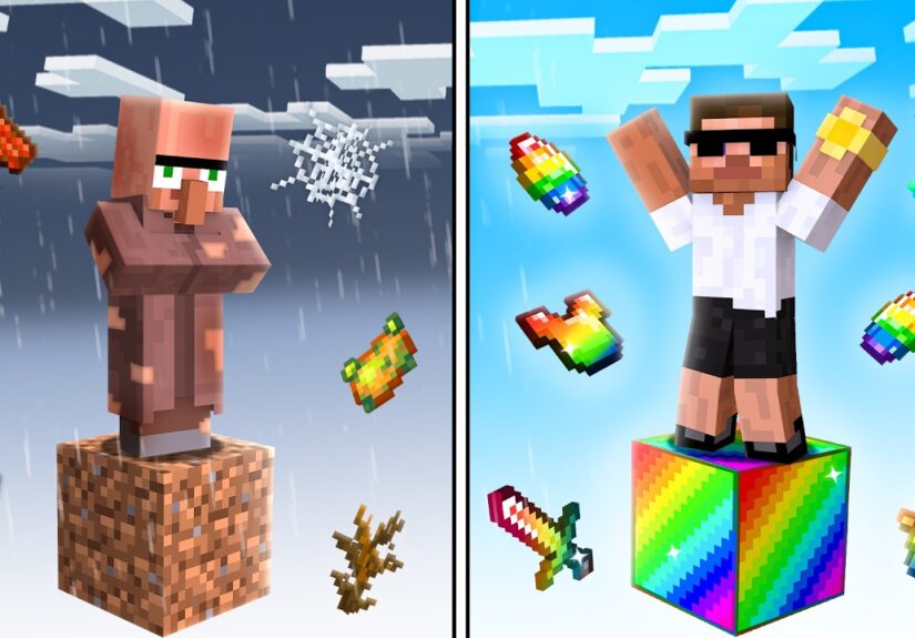 $1 vs $1,00,000 ONE BLOCK Battle In Minecraft!