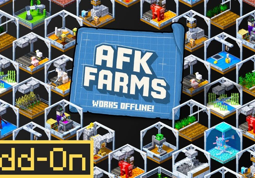AFK FARMS ADD-ON Works OFFLINE in Your Minecraft Survival Worlds!