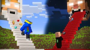 Alpha And Rich Villager: DEVIL vs ANGEL STAIRCASE BATTLE In