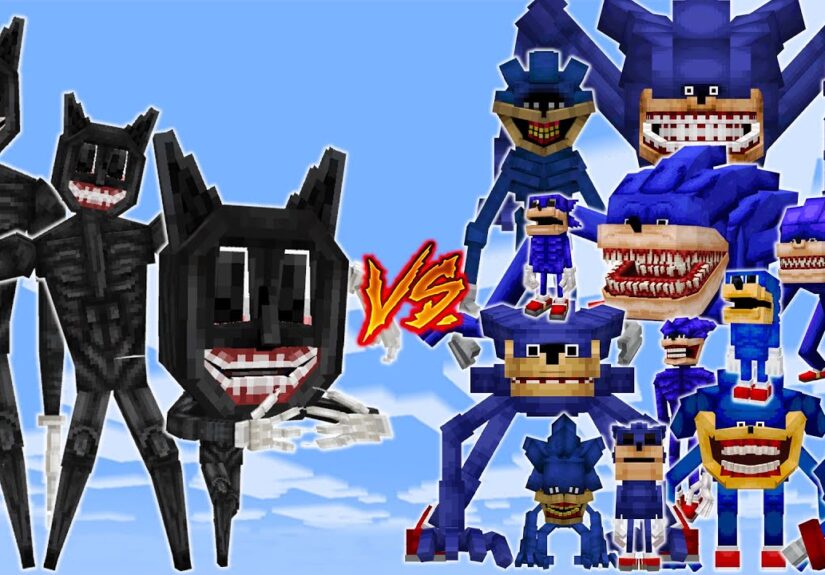 CARTOON CAT vs SHIN SONIC | MINECRAFT PE BATTLE