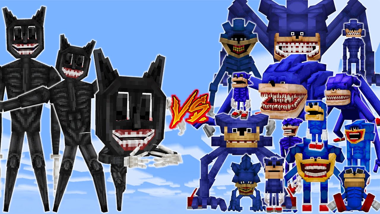 CARTOON CAT vs SHIN SONIC | MINECRAFT PE BATTLE