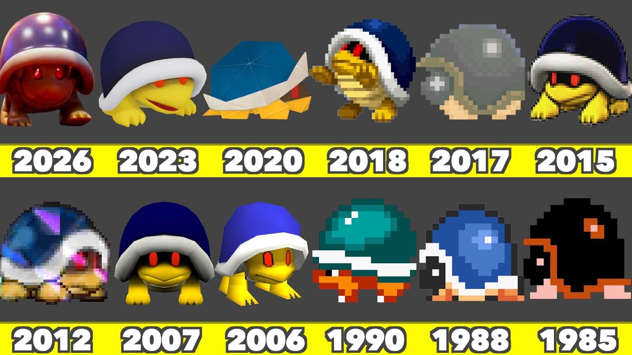 Evolution of Buzzy Beetle Game Graphics In Nintendo Games (1985-2026)
