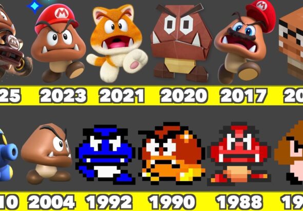 Evolution of Goomba Game Graphics in Nintendo Games (1985-2026)
