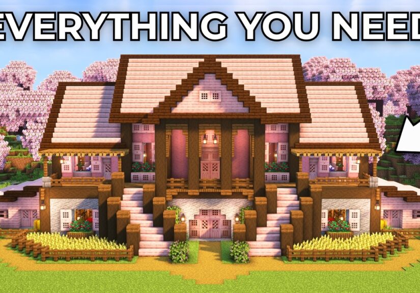 Minecraft: How to Build a Cherry Blossom Survival Mansion |
