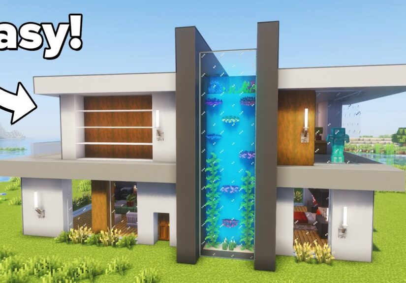 Minecraft: How to Build a Modern Aquarium House | Tutorial🏠