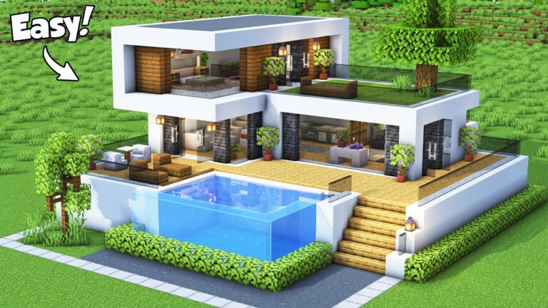 Minecraft: How to Build a Modern House Tutorial (Easy) #81