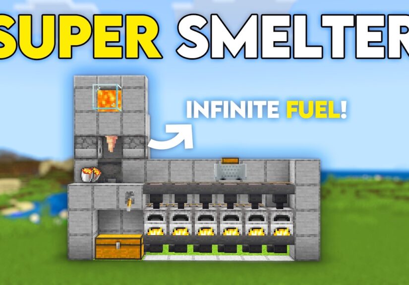 NEW Easiest AUTO SUPER SMELTER in Minecraft Bedrock! (26.1+)