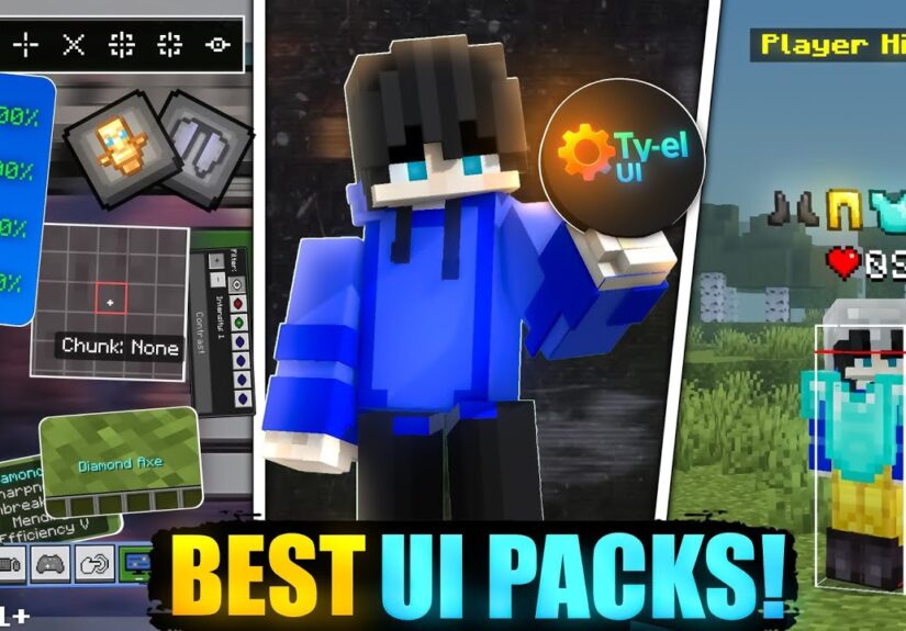 Top 10 Best UI PACKS For Minecraft PE 1.21+ 🔥|