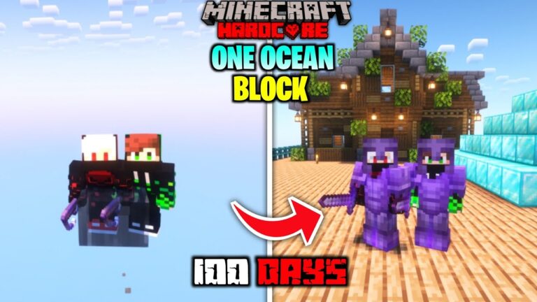 We Survived 100 Days On ONE OCEAN BLOCK In Minecraft