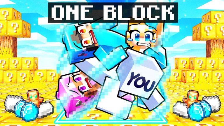 You SURVIVE on ONE LUCKY BLOCK in Minecraft!