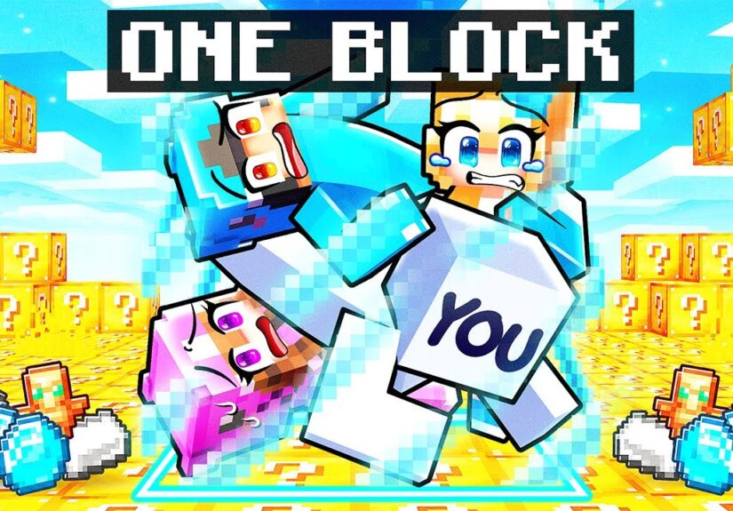 You SURVIVE on ONE LUCKY BLOCK in Minecraft!