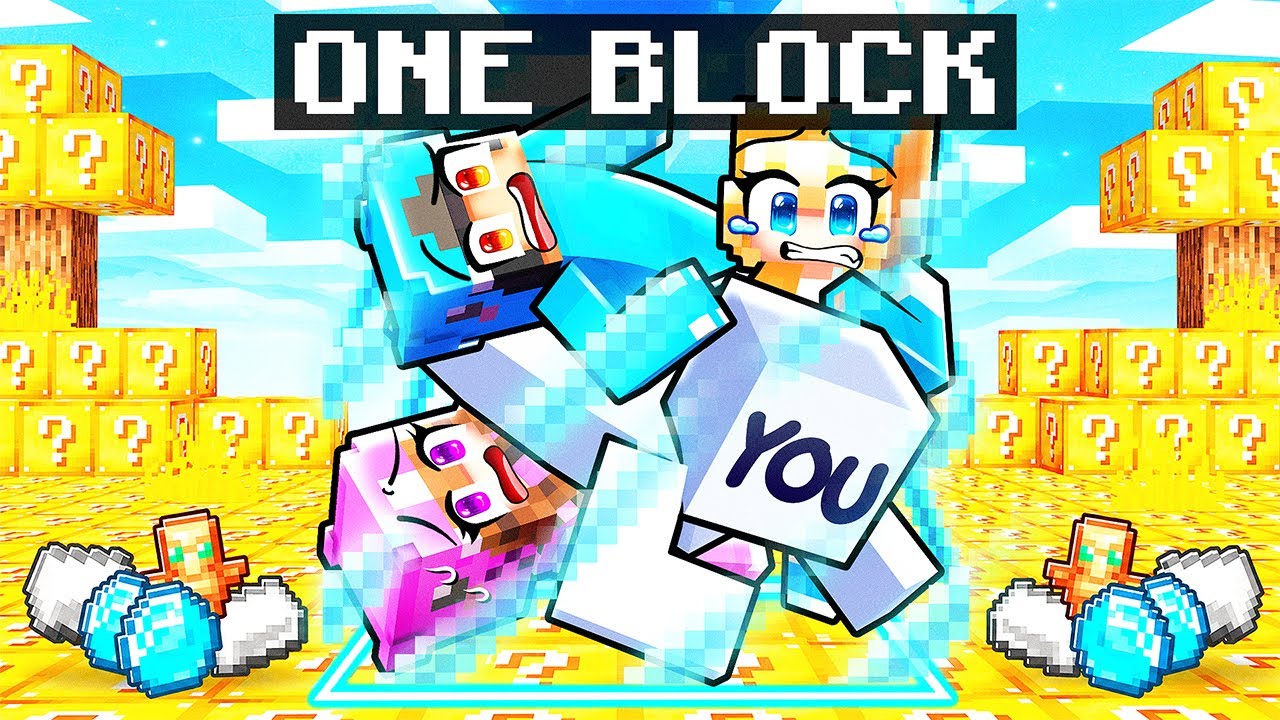 You SURVIVE on ONE LUCKY BLOCK in Minecraft!