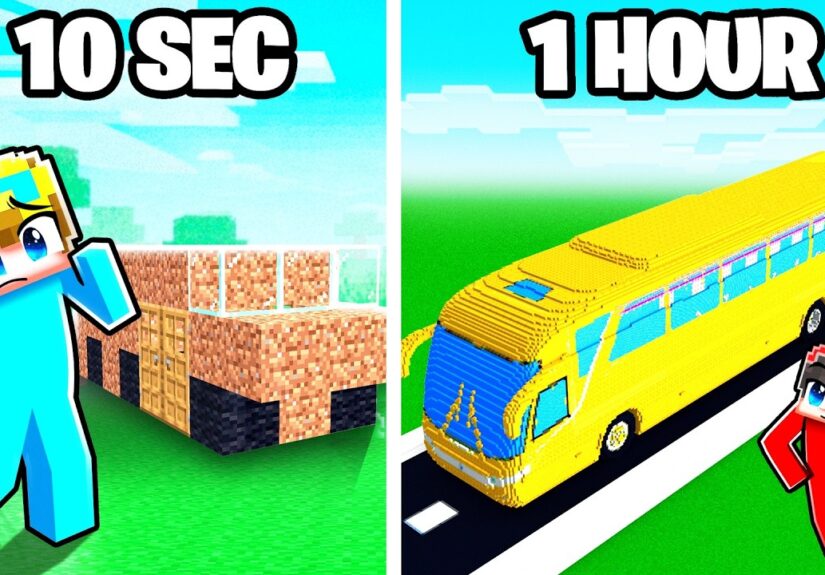 10 Seconds vs 1 Hour BUS Build Challenge!