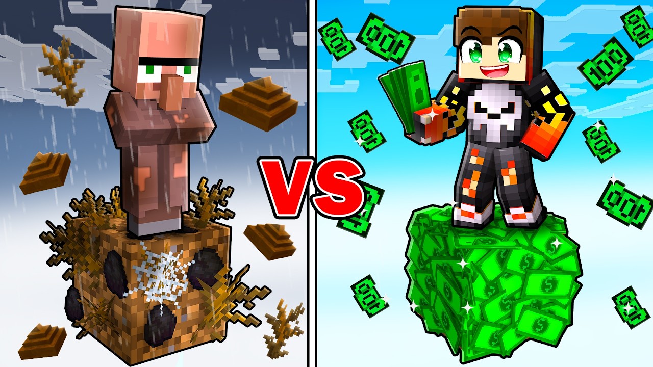 AVARITIA VS BEDROCK ONE BLOCK IN MINECRAFT!!