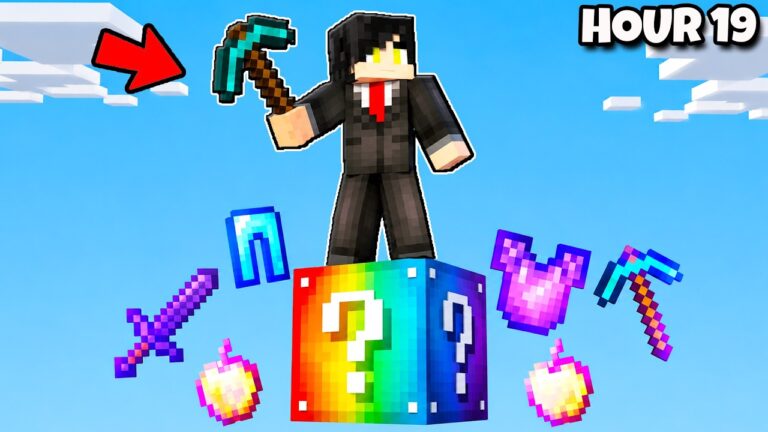 Can We Survive 24 Hours on ONE LUCKY BLOCK in