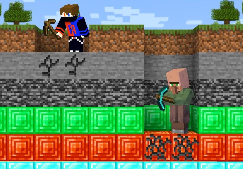 DIRT vs DIAMOND: Power PICKAXEBATTLE in Minecraft