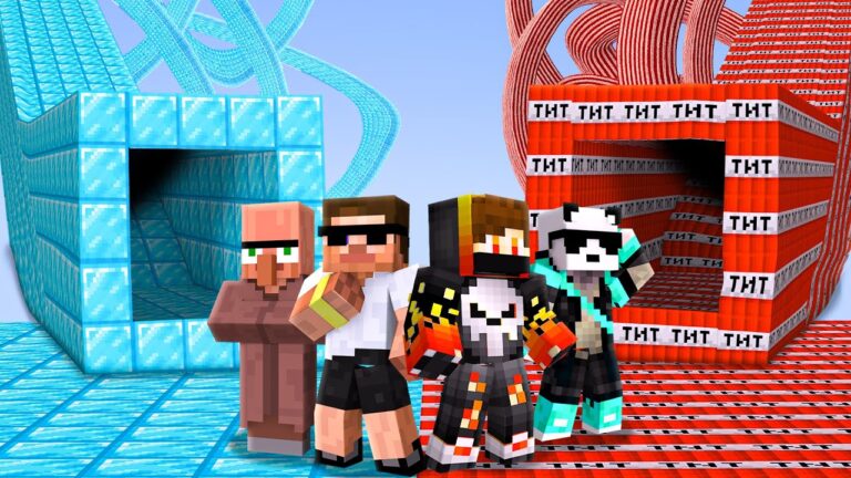 Dirt VS Diamond Tunnel Challenge in Minecraft !!!