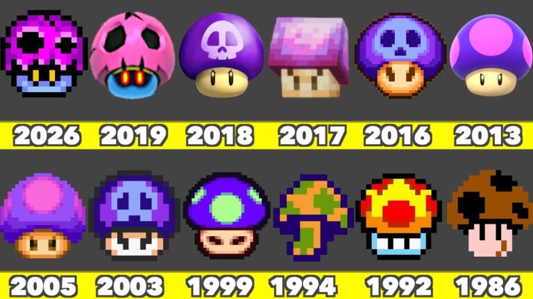 Evolution of Poison Mushroom Game Graphics in Nintendo Games &