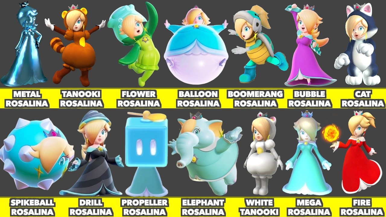 Evolution of Rosalina Power-ups Game Graphics In Nintendo Games (2013-2026)