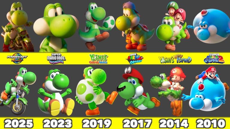 Evolution of The Super Mario Galaxy Movie Yoshi Graphics in