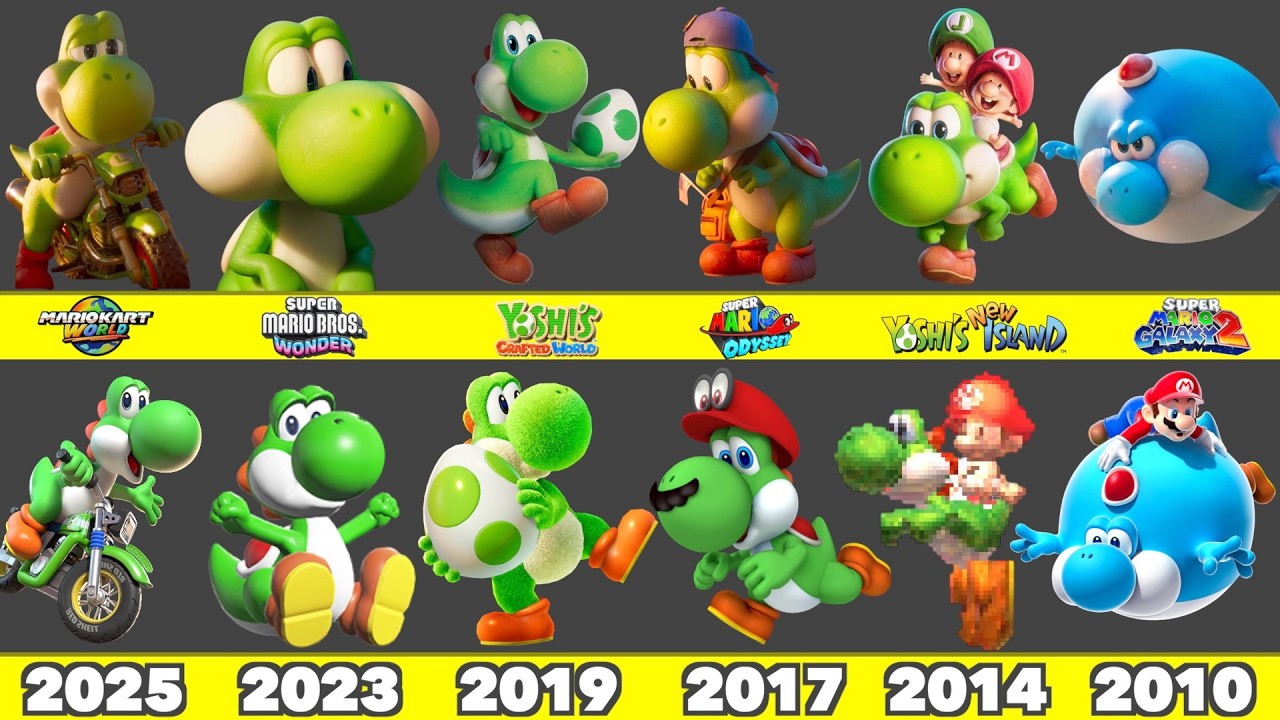 Evolution of The Super Mario Galaxy Movie Yoshi Graphics in