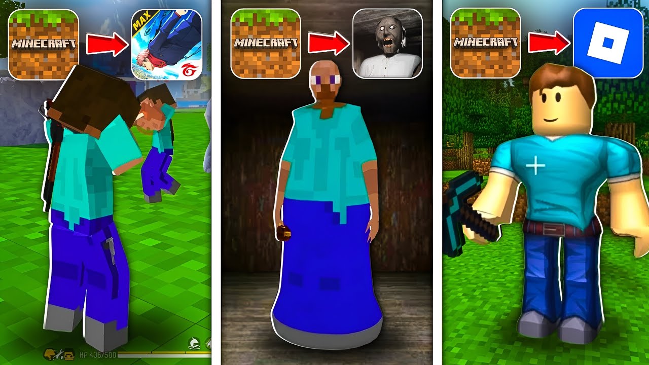 I Played Minecraft but in Other Games 🤩(Granny, Roblox, Free