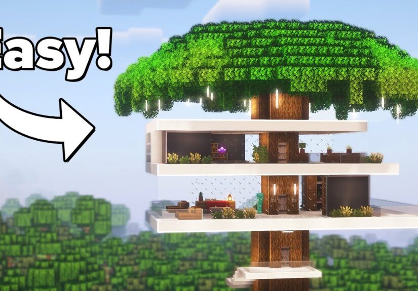 Minecraft: How to Build a MODERN Treehouse | Tutorial🏠