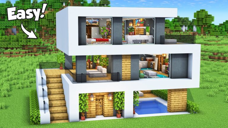 Minecraft: How to Build a Modern House Tutorial (Easy) #82