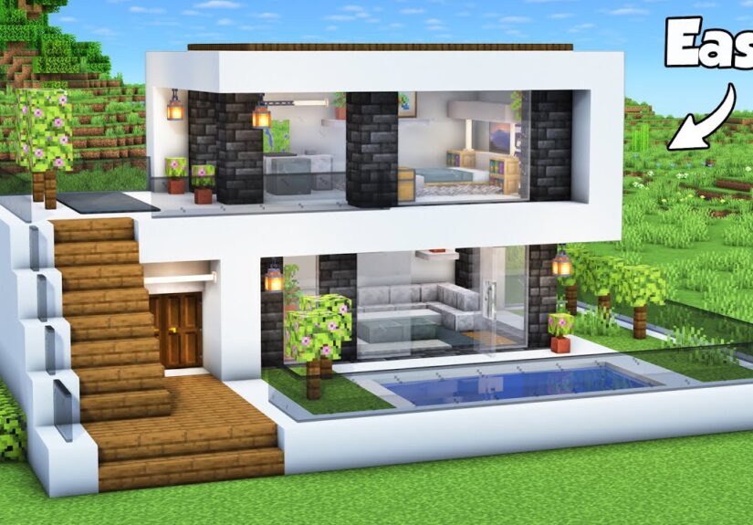 Minecraft: How to Build a Small Modern House Tutorial (Easy)