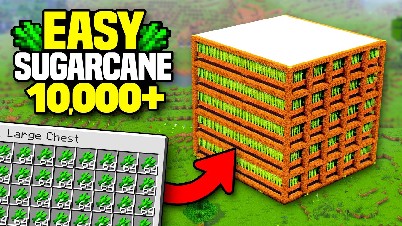 NEW BEST SUGARCANE FARM Minecraft 1.21/26.1! (10,000/h)
