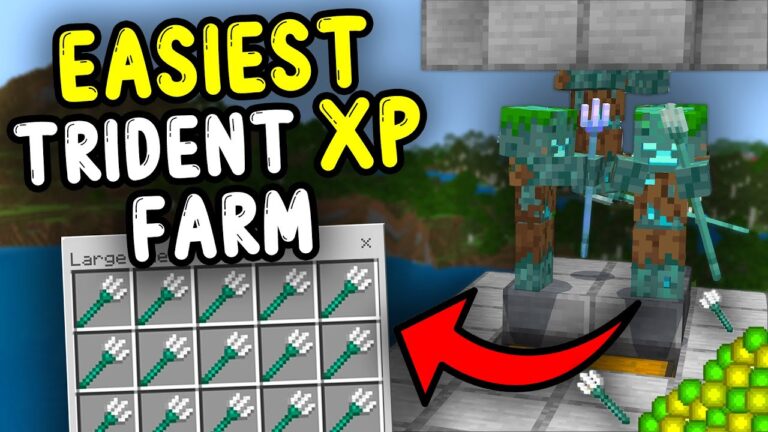 NEW EASIEST TRIDENT XP Farm Minecraft Bedrock 1.21/26.1+!