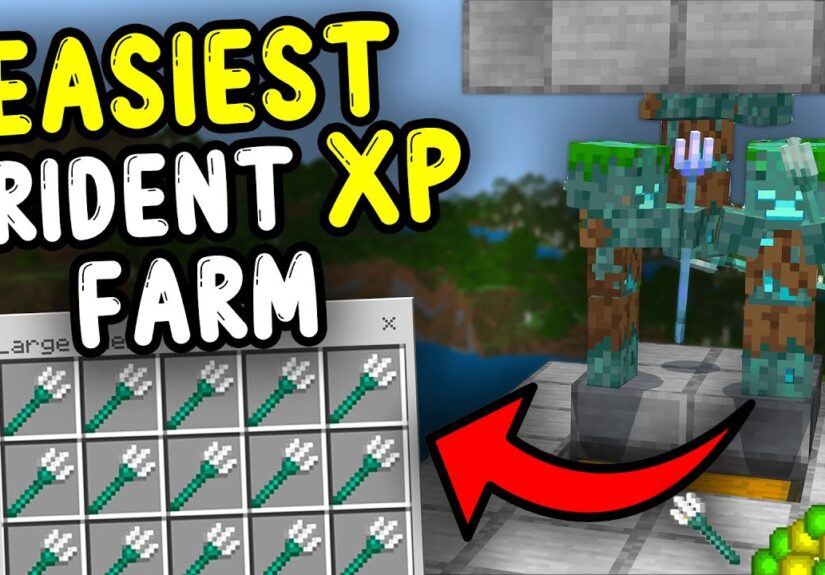 NEW EASIEST TRIDENT XP Farm Minecraft Bedrock 1.21/26.1+!