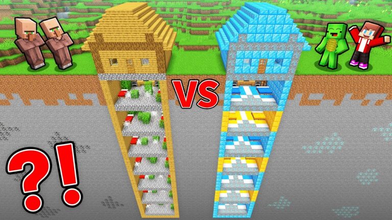 Villagers POOR vs JJ & Mikey RICH Skyscraper Under The