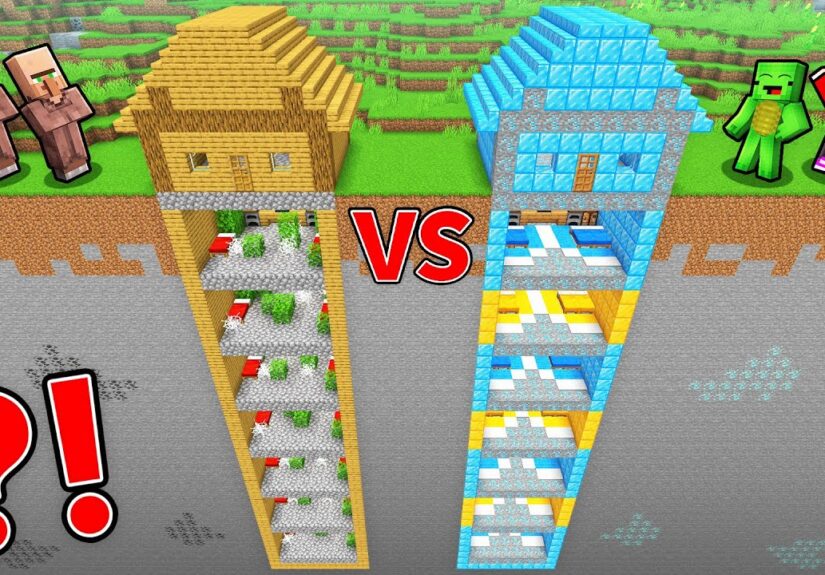 Villagers POOR vs JJ & Mikey RICH Skyscraper Under The