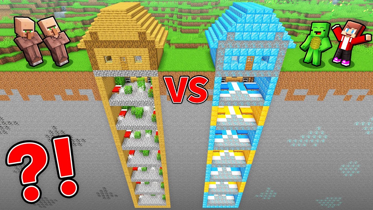 Villagers POOR vs JJ & Mikey RICH Skyscraper Under The