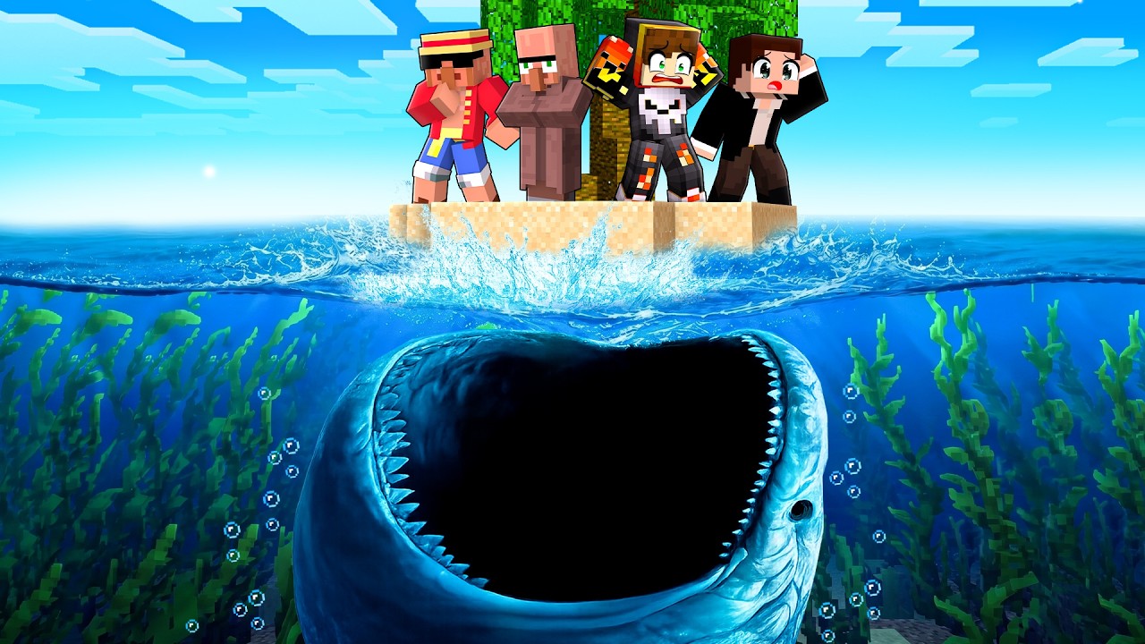 WE SURVIVED THE DEEP OCEAN IN MINECRAFT!!