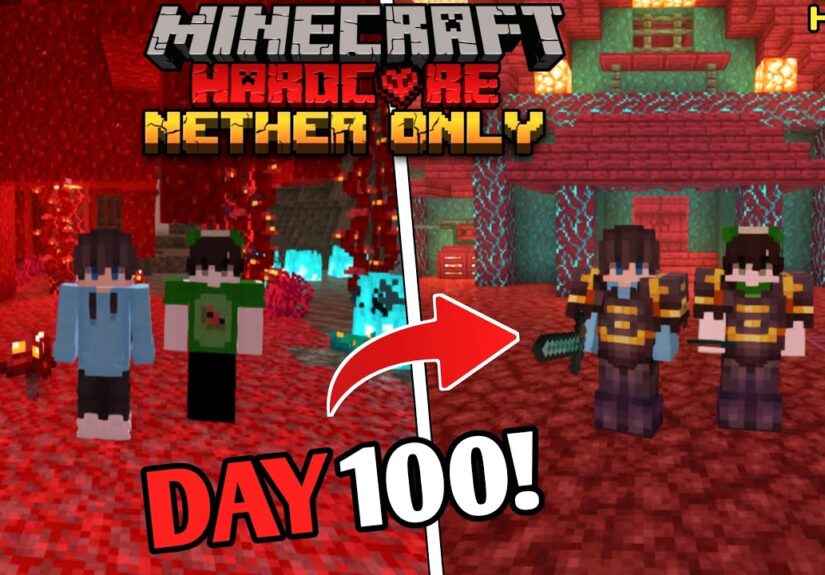 We Survived 100 Days in NETHER ONLY World in Minecraft