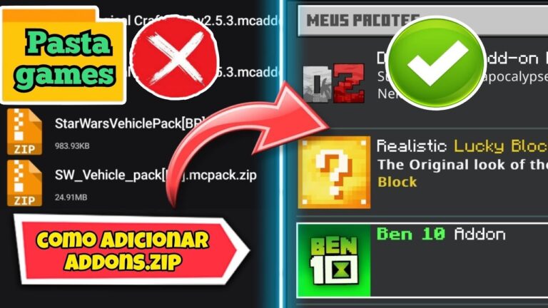 como colocar addons no minecraft pelo zarchver (BP/RP) sem a